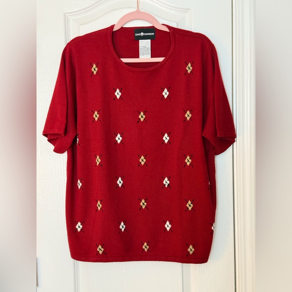 Sag Harbor SS Red Sweater Sz XL